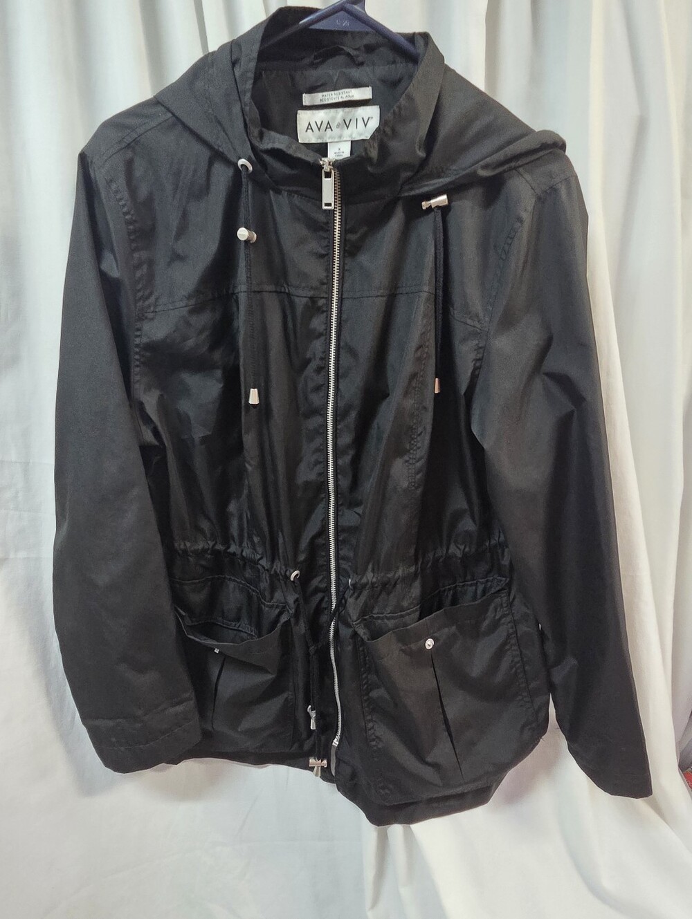 Ava & Viv Black Hooded Utility Anorak Jacket